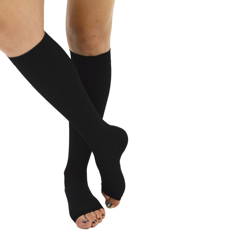 GABRIALLA Style H-304(O) Microfiber Unisex Knee Highs Open Toe