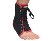NAN-115 Black with Red ankle brace with laces